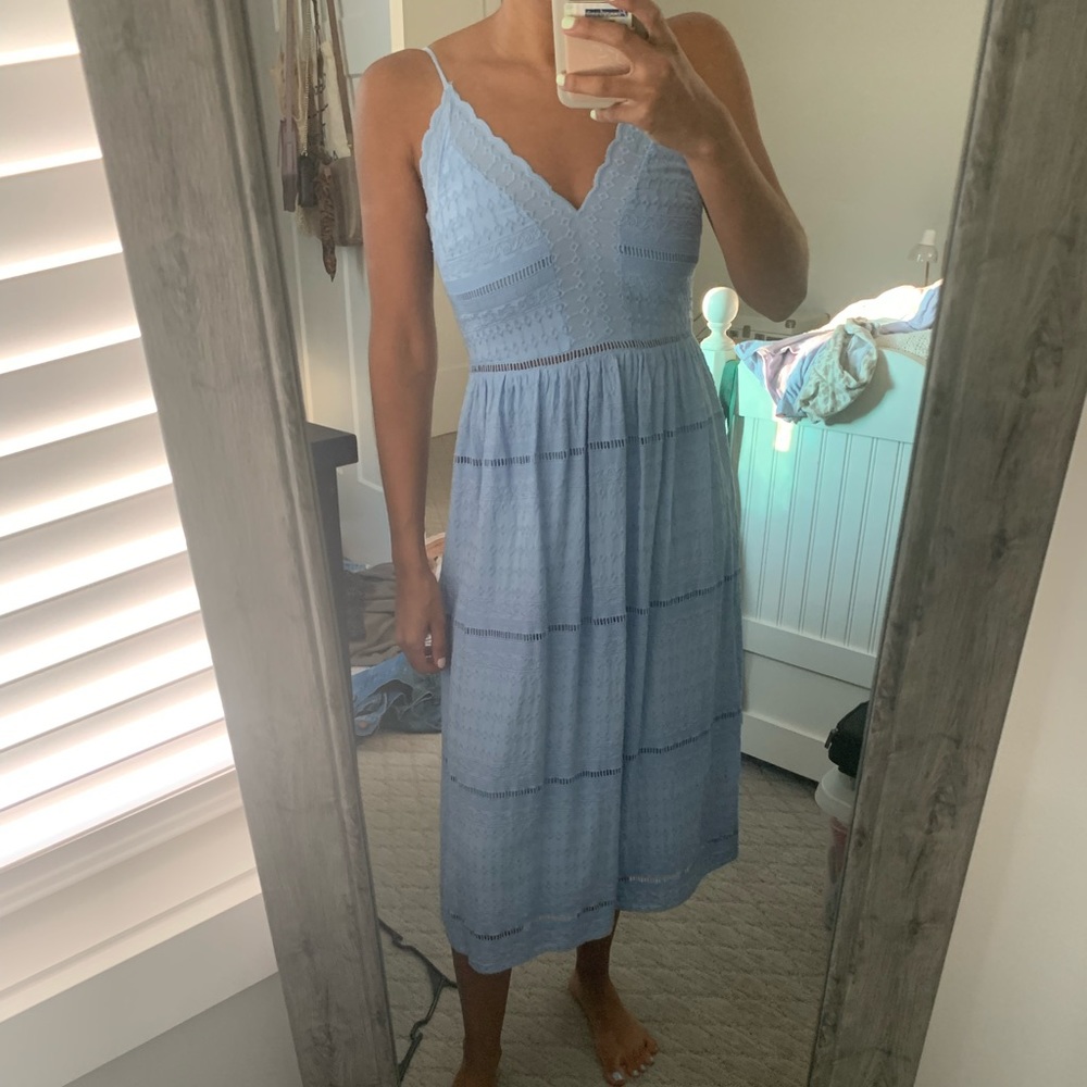 Blue Lace Midi Dress